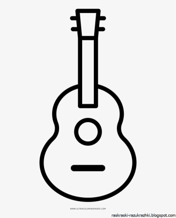 Гитара раскраска для детей