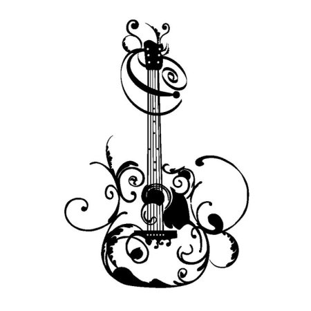 Тату гитара эскиз