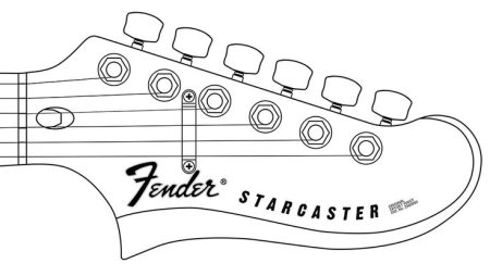 Гриф гитары трафарет