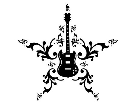 Гитара трафарет