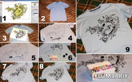 Перенести рисунок на футболку