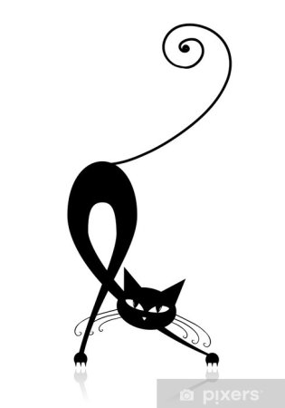 Силуэт грациозной кошки