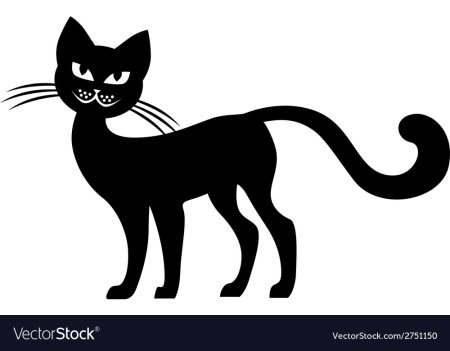 Силуэт мультяшной кошки