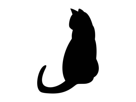 Силуэт кошки на белом фоне