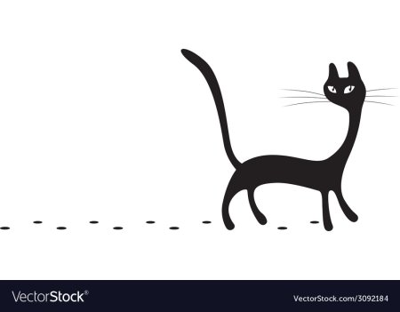 Кошка с выгнутой спиной рисунок