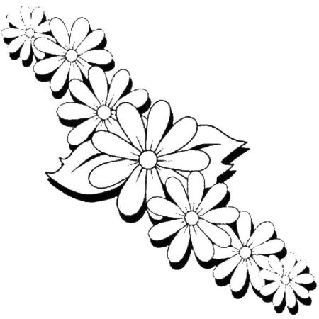 Красивые цветы трафарет