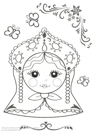 Кокошник трафарет