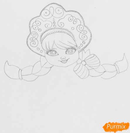 Рисунок Снегурочки на стекле