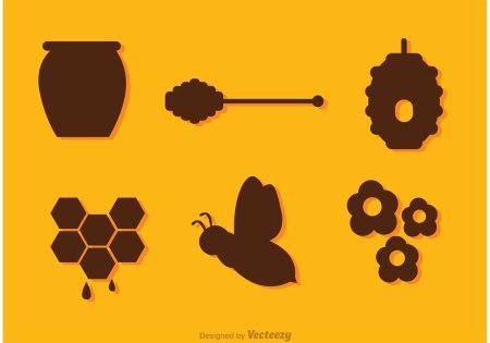 Пчела соты силуэт