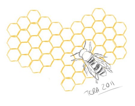Соты с пчёлами для рисования