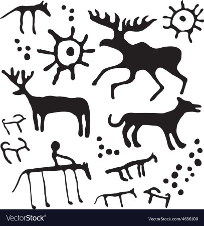 Петроглифы горный Алтай вектор