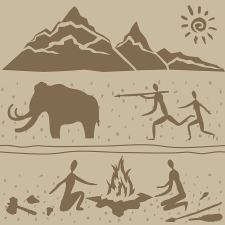 Первобытный человек силуэт