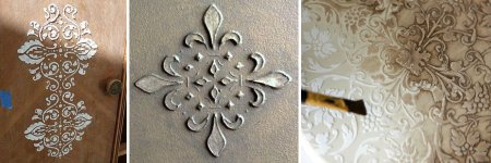 Объемный трафарет на мебели