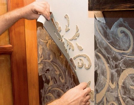 Декоративная штукатурка по трафарету