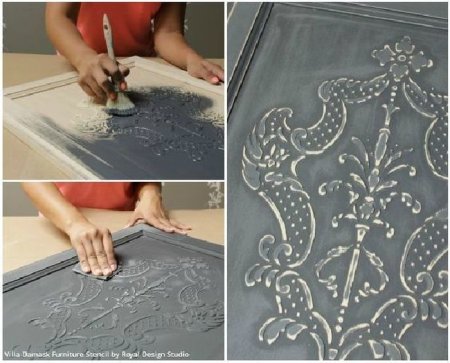 Декор мебели с помощью трафаретов
