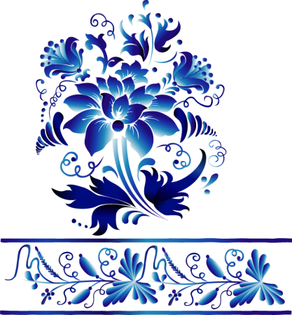 Жостовский поднос контур