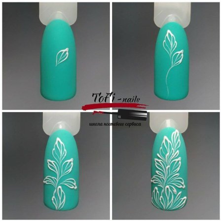 Вензеля на ногтях пошагово