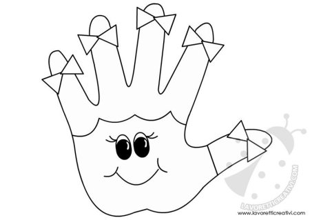 Весёлые ладошки для раскрашивания