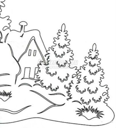 Зимние вытынанки на окна