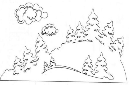 Трафарет на окно новый год дерево