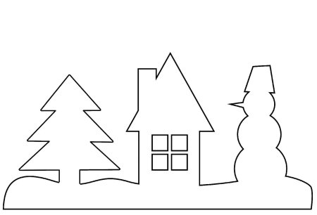 Схемы новогодних вытынанок на окна