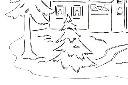 Домики на подоконник трафареты