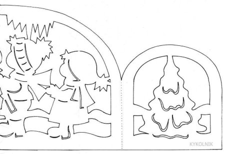 Зимние трафареты на окна