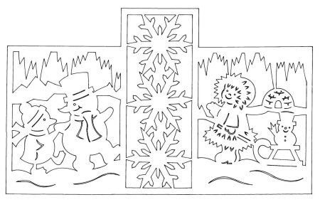 Зимние трафареты на окна