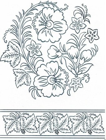 Рисование узора в полосе из растительных элементов