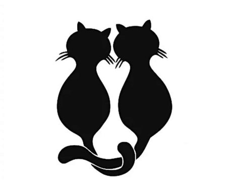 Силуэт двух кошек
