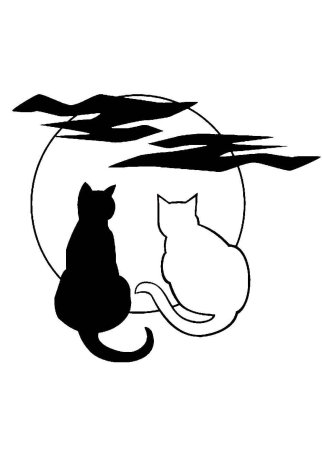 Трафарет кошки на стену