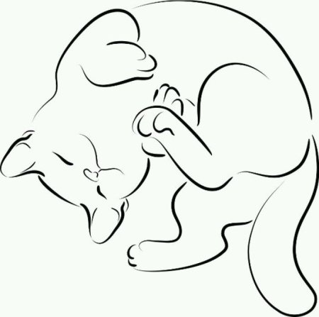 Силуэт спящего кота