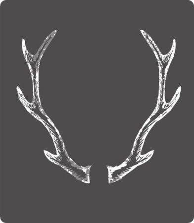 Трафарет оленя на двери рога