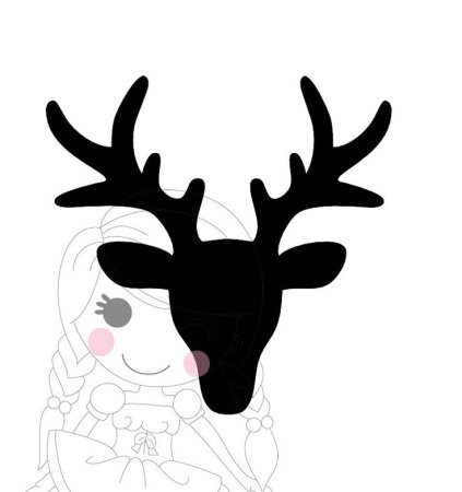 Рога оленя силуэт