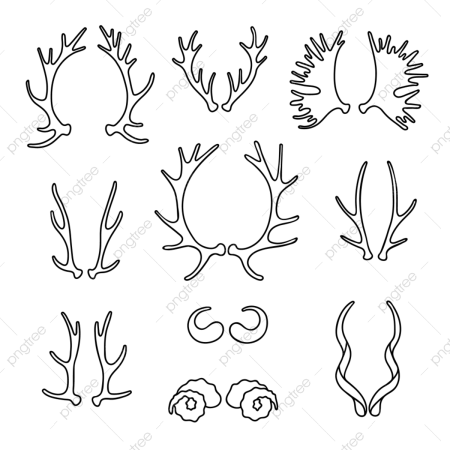 Рожки оленя контур