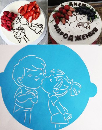 Рисунок на торт трафарет
