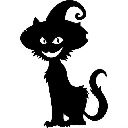 Трафарет кошки на Хэллоуин