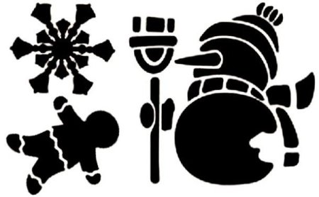 Трафареты для искусственного снега на окна