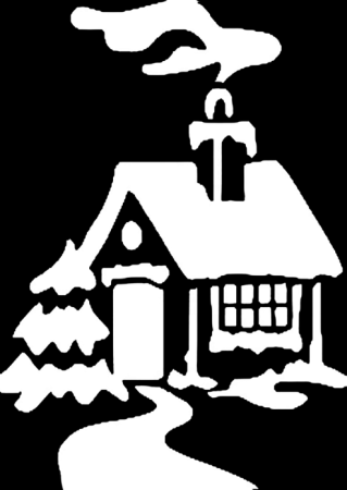 Трафареты на окна домики