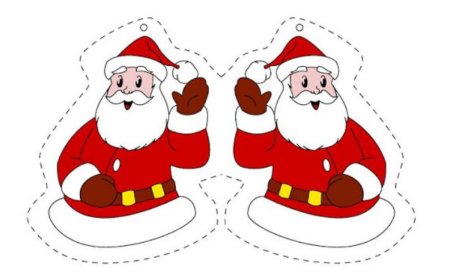 Цветной трафарет Деда Мороза и Снегурочки