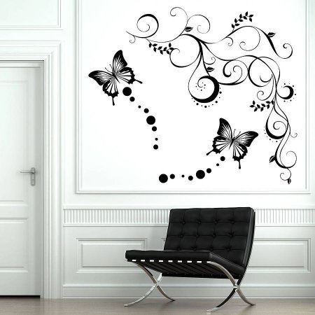 Наклейки на стену черно белые