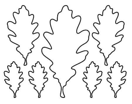 Лист дуба трафарет для вырезания