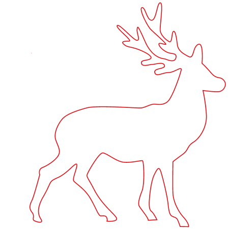 Трафарет оленя для вырезания