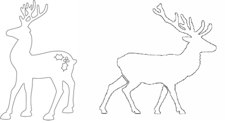 Трафарет оленя для вырезания из пенопласта