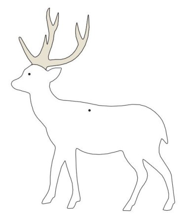 Шаблон оленя для вырезания из пенопласта