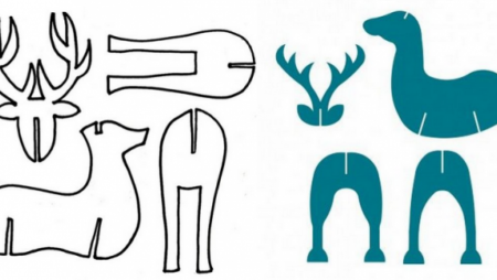 Трафарет оленя для вырезания