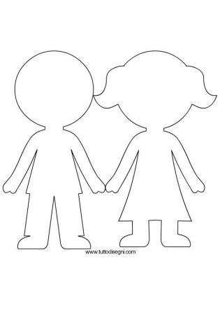 Силуэт мальчика и девочки