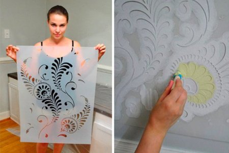 Нанесение рисунка по трафарету