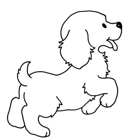 Собака сбоку чернобулый контур