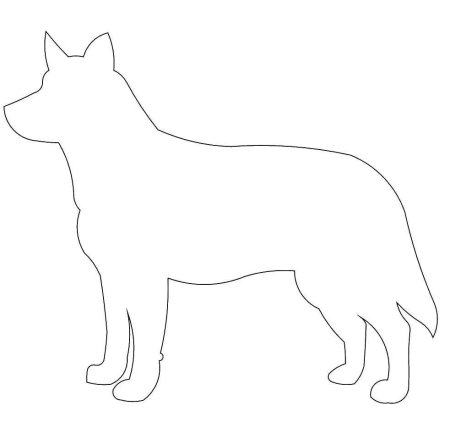 Собака контур сбоку